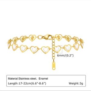 Gold Heart Charm Bracelet